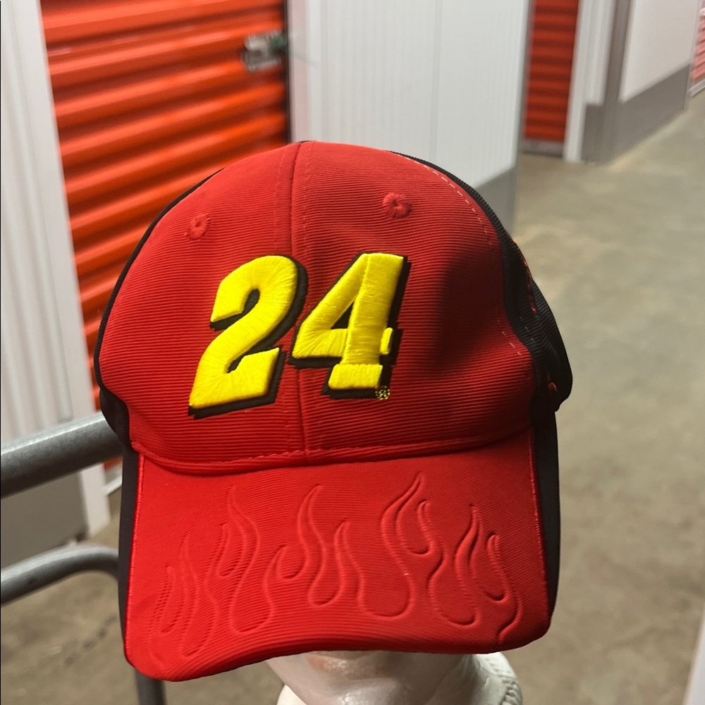 Bold Red Racing Hat with Yellow Number 24 - Picture 6 of 10